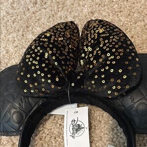 Black and Gold Sequin Minnie Mouse Ears